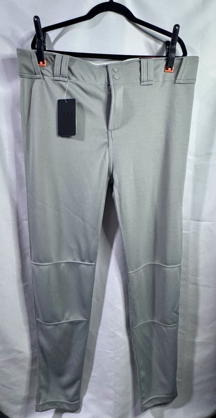 NWT New Marucci Men's On Base Core Baseball Pants- Adult XL Gray Tapered